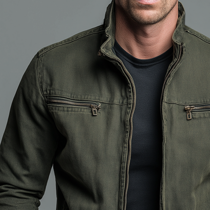 Rémi | Veste vintage en coton avec fermeture zippée