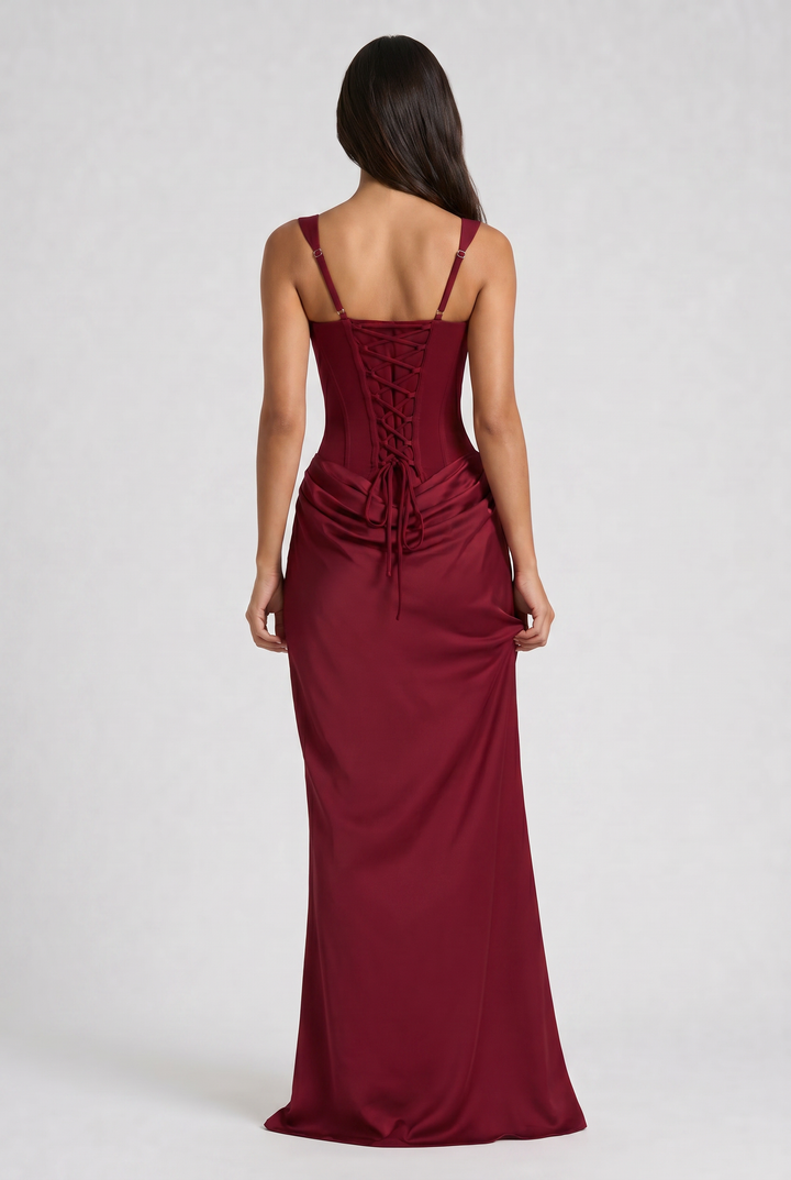Léonie | Robe Longue Drapée Élégante