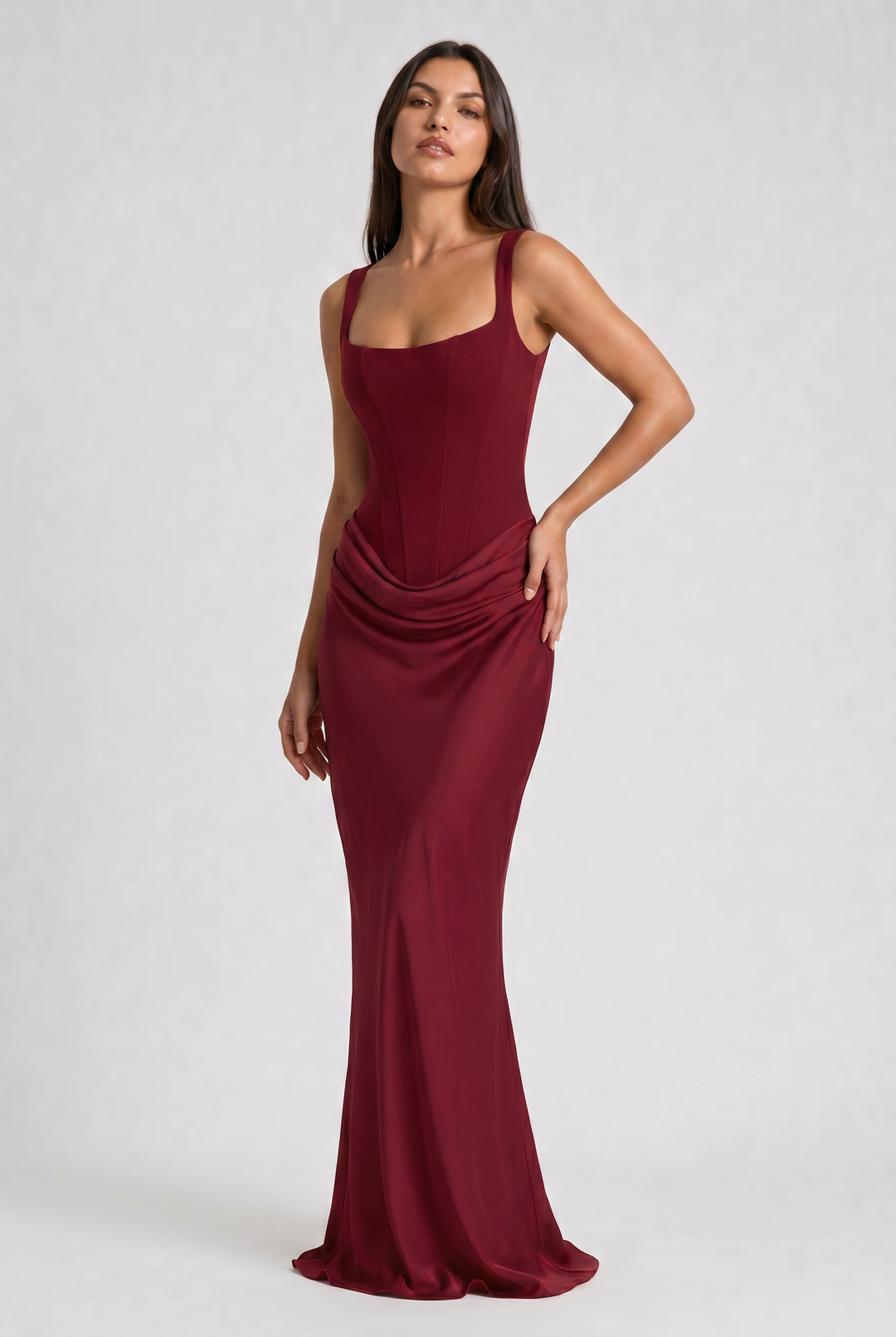 Léonie | Robe Longue Drapée Élégante