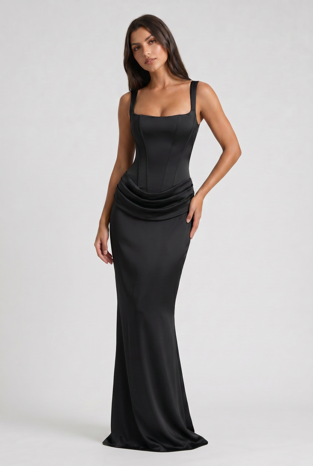 Léonie | Robe Longue Drapée Élégante
