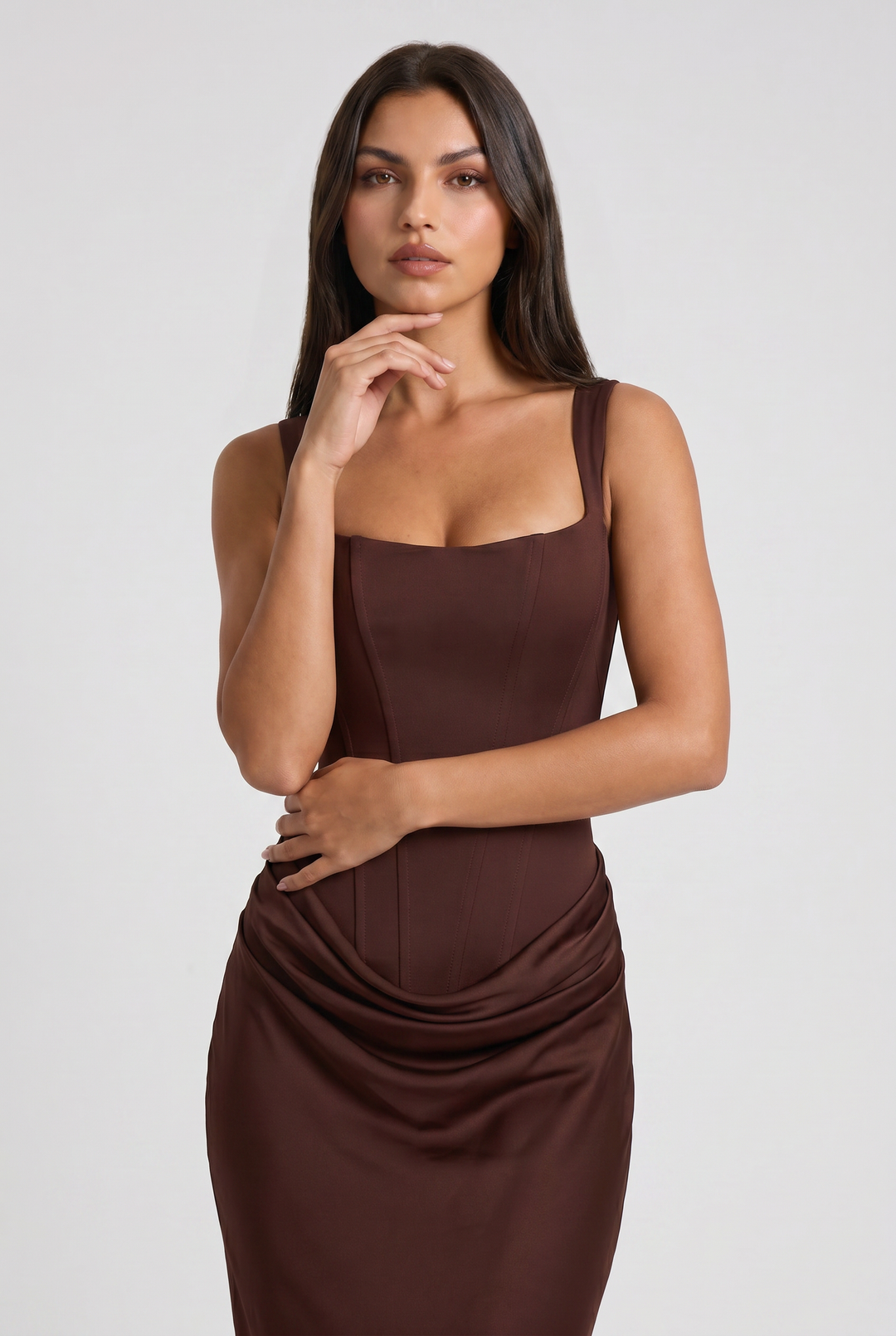 Léonie | Robe Longue Drapée Élégante