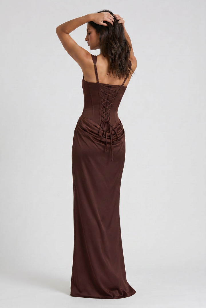 Léonie | Robe Longue Drapée Élégante