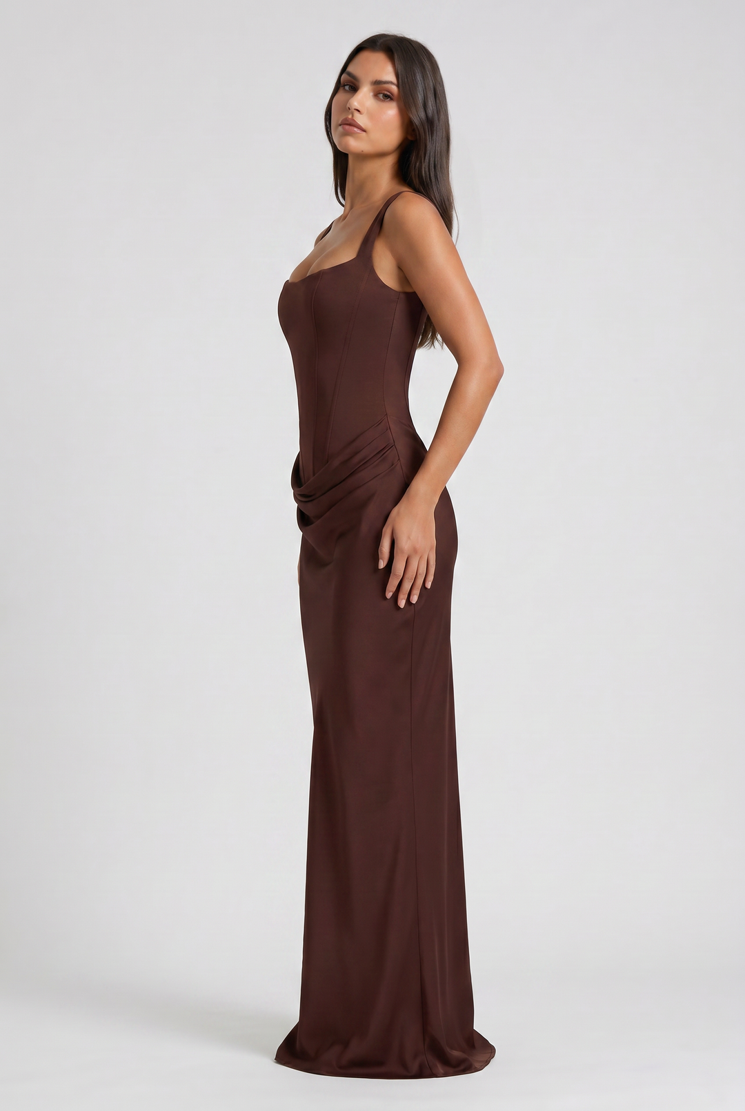 Léonie | Robe Longue Drapée Élégante
