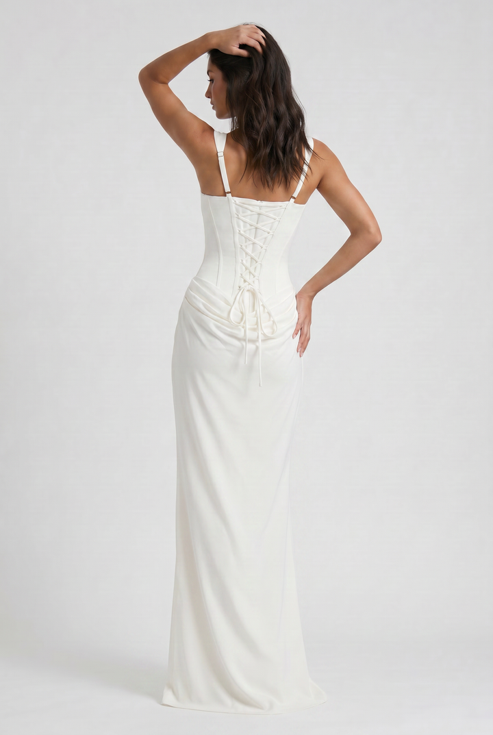 Léonie | Robe Longue Drapée Élégante