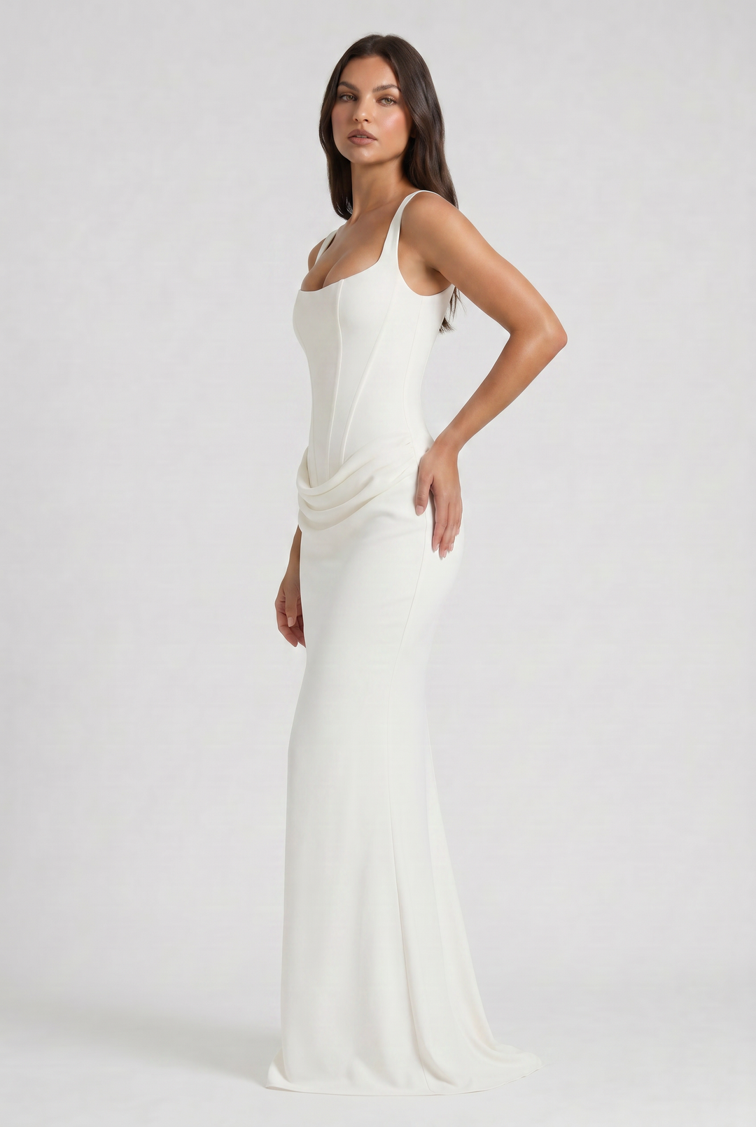 Léonie | Robe Longue Drapée Élégante